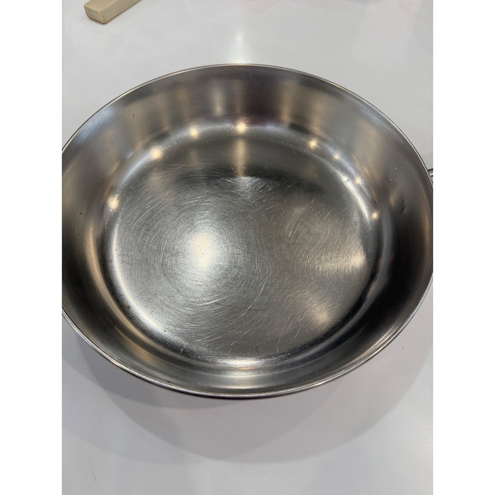 Vintage Revere Ware 9 Inch Skillet Copper Clad Bottom Stainless Steel Pan 1979